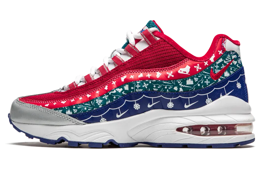 Nike Air Max 95’Ugly Christmas Sweater’ GS White/University Red/Noble Red (CT1593-100)