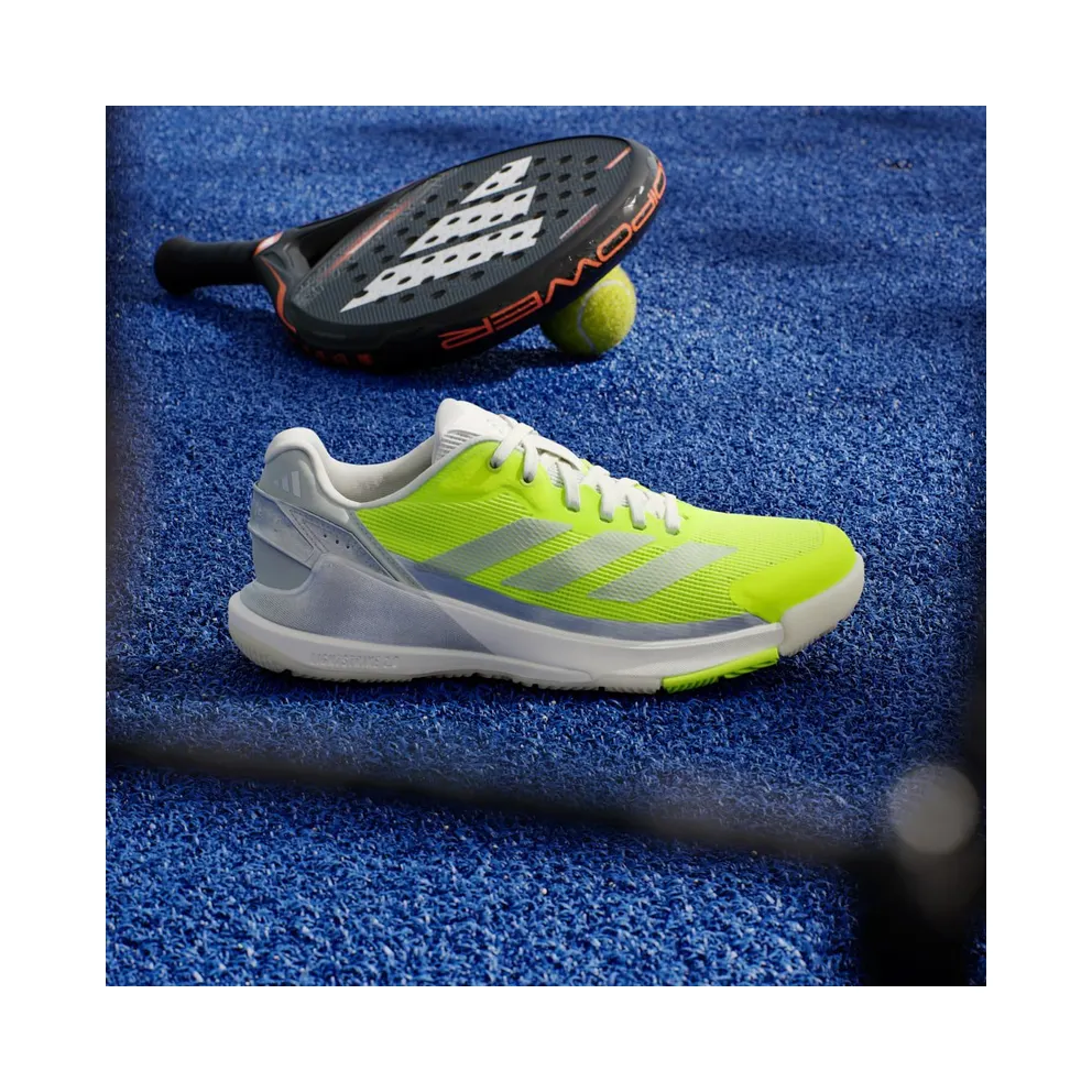 Adidas Crazyquick Lightstrike Padel Shoes Lucid Lemon / Silver Metallic / Wonder Silver (JR9326)