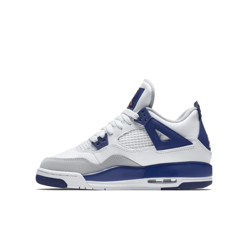 Jordan 4 Retro Deep Royal Blue (GS) White/Deep Royal Blue-Wolf Grey-Hyper Orange (487724-132)