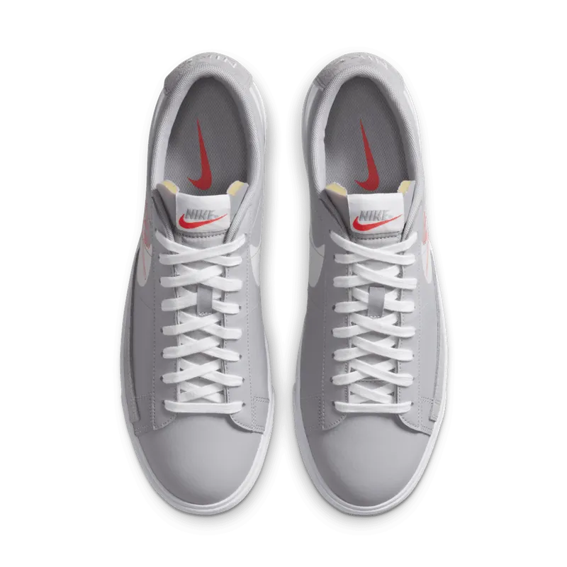 Nike Blazer Low Print Wolf Grey Sail Bright Crimson (DA4652-001)