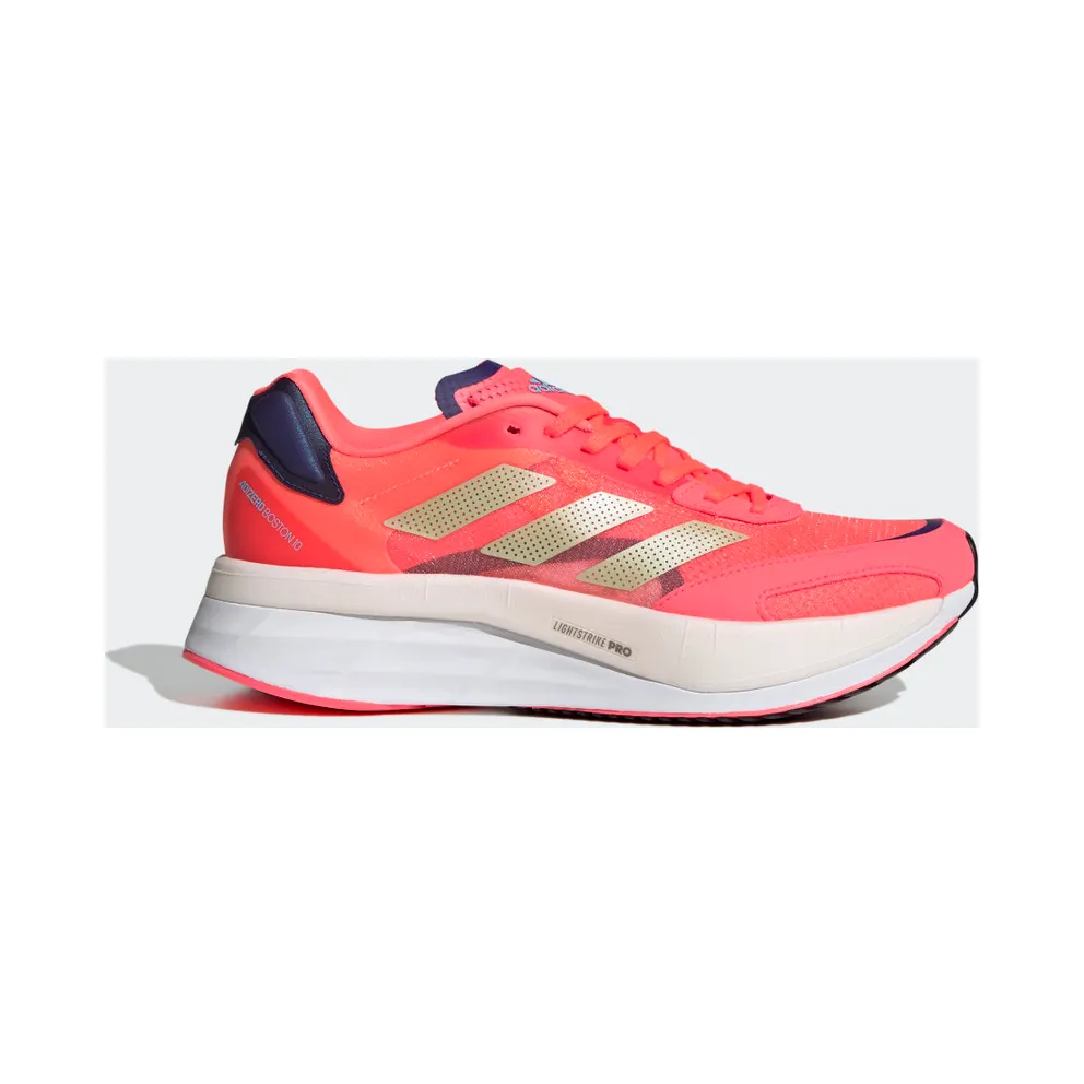 adidas Adizero Boston 10 Laufschuh Turbo / Sandy Beige Met / Legacy Indigo (GY0905)