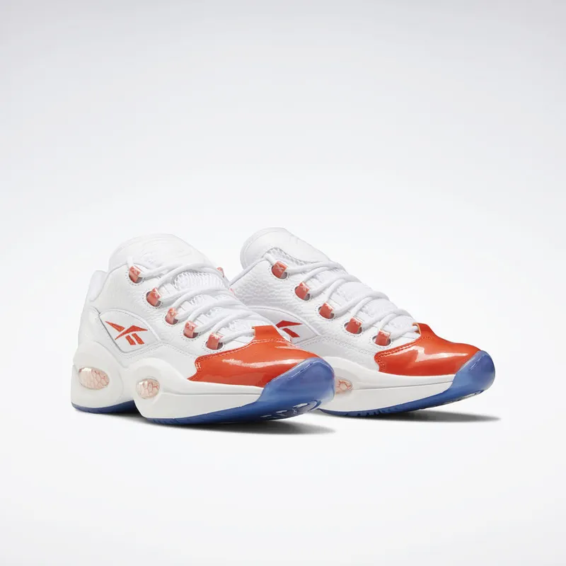 Reebok Question Low Patent Toe Orange White/Vivid Orange-Reebok Ice (Other Brands Other)