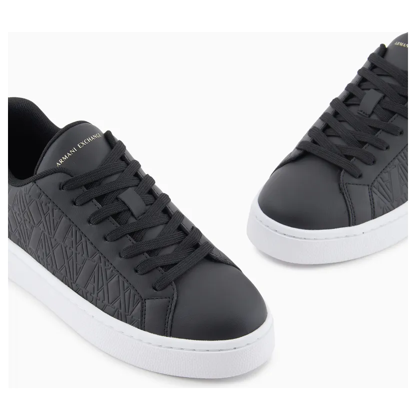 Armani Low-Top Sneakers With Embossed Pattern And Contrast Heel (XDX165-XV891-T780) (5)