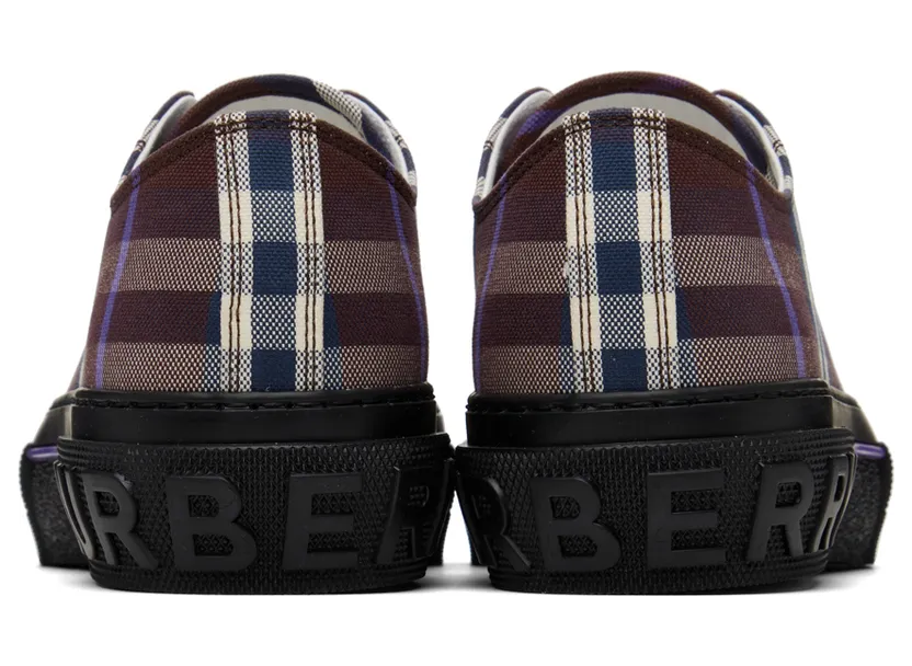 Burberry Burgundy Check Sneakers (8055644) (2)