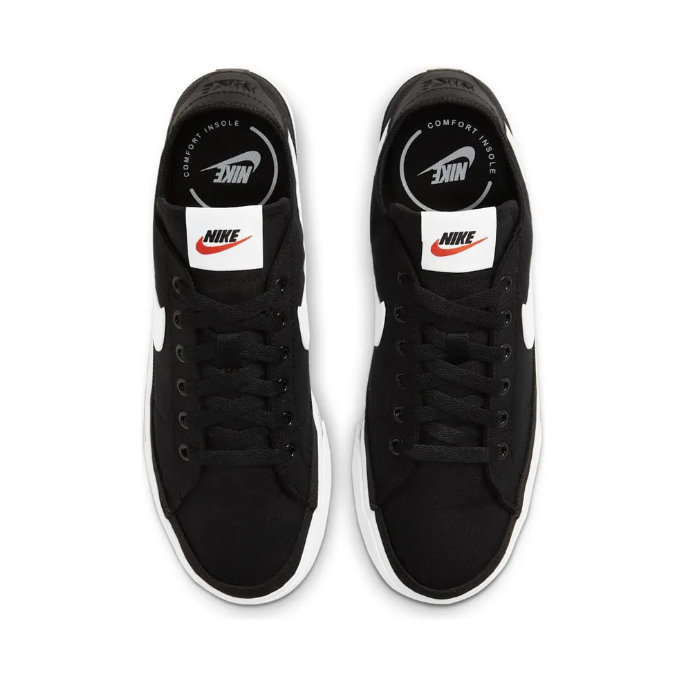Nike Court Legacy Canvas Black White (W) (CZ0294-001)