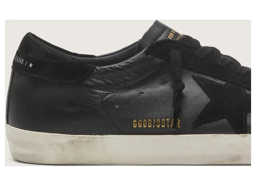 Golden Goose Super-Star In Black Nappa With Black Suede Star And Heel Tab (GMF00101.F003984.90100) (5)
