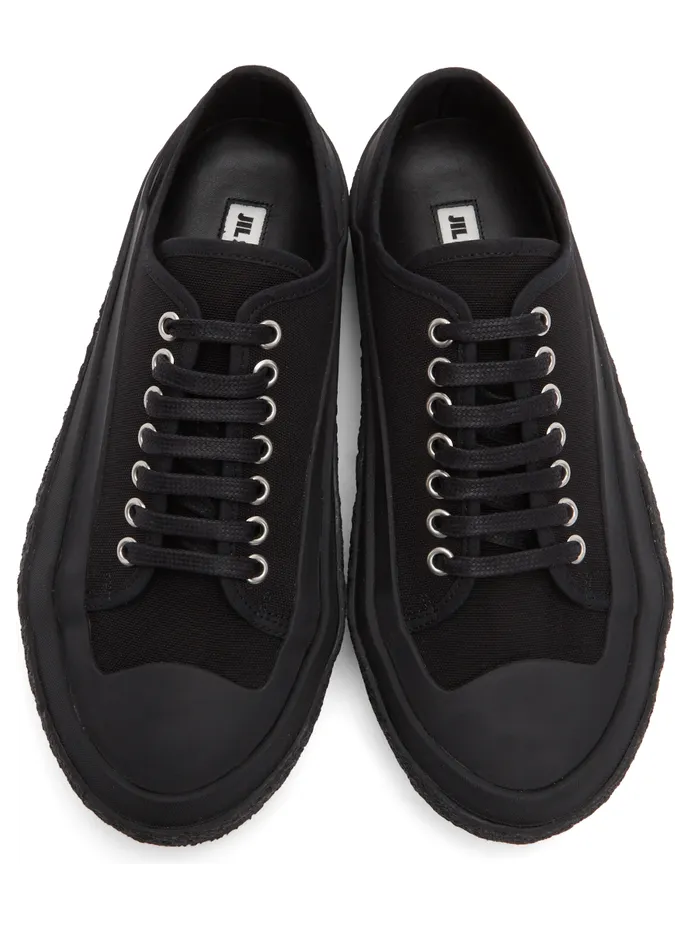 Jil Sander Black Canvas Low-Top Sneakers (JI37520A_15605) (5)