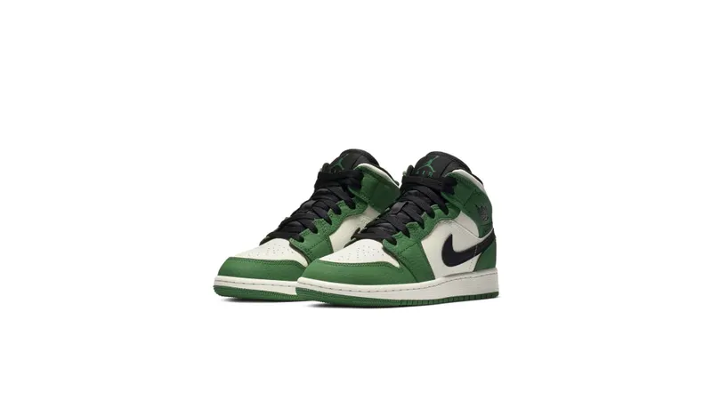 Jordan 1 Mid Pine Green (GS) Pine Green/Sail-Black (BQ6931-301)