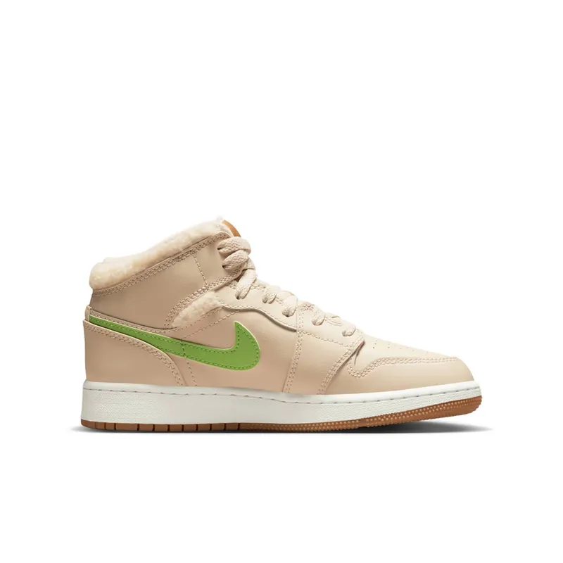 Air Jordan 1 Mid Fleece Pearl White (GS) – “Pearl White / Dark Driftwood-pink Salt-racer Blue” (DO2207-264)