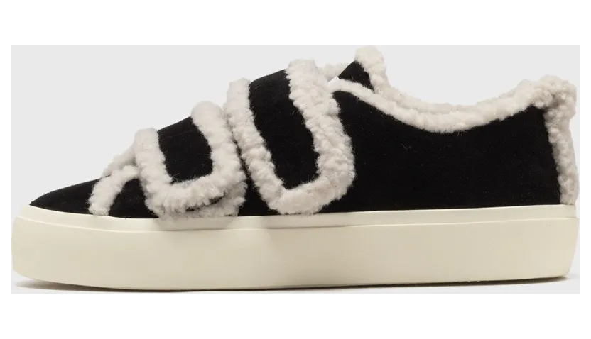 INUIKII SHEARLING LOW VELCRO Black