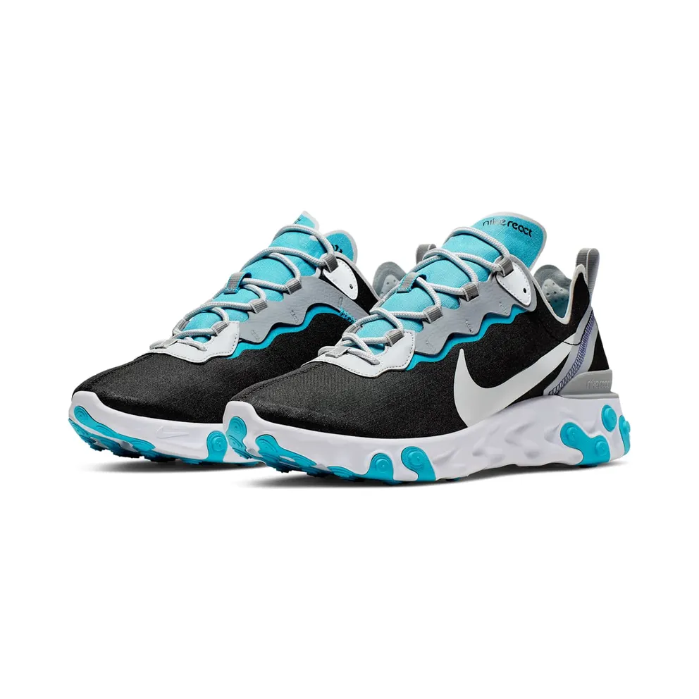 Nike React Element 55 Black Pure Platinum Teal Nebula Black/Pure Platinum-Wolf Grey-Teal Nebula-Voltage Purple-White (BV1507-001)