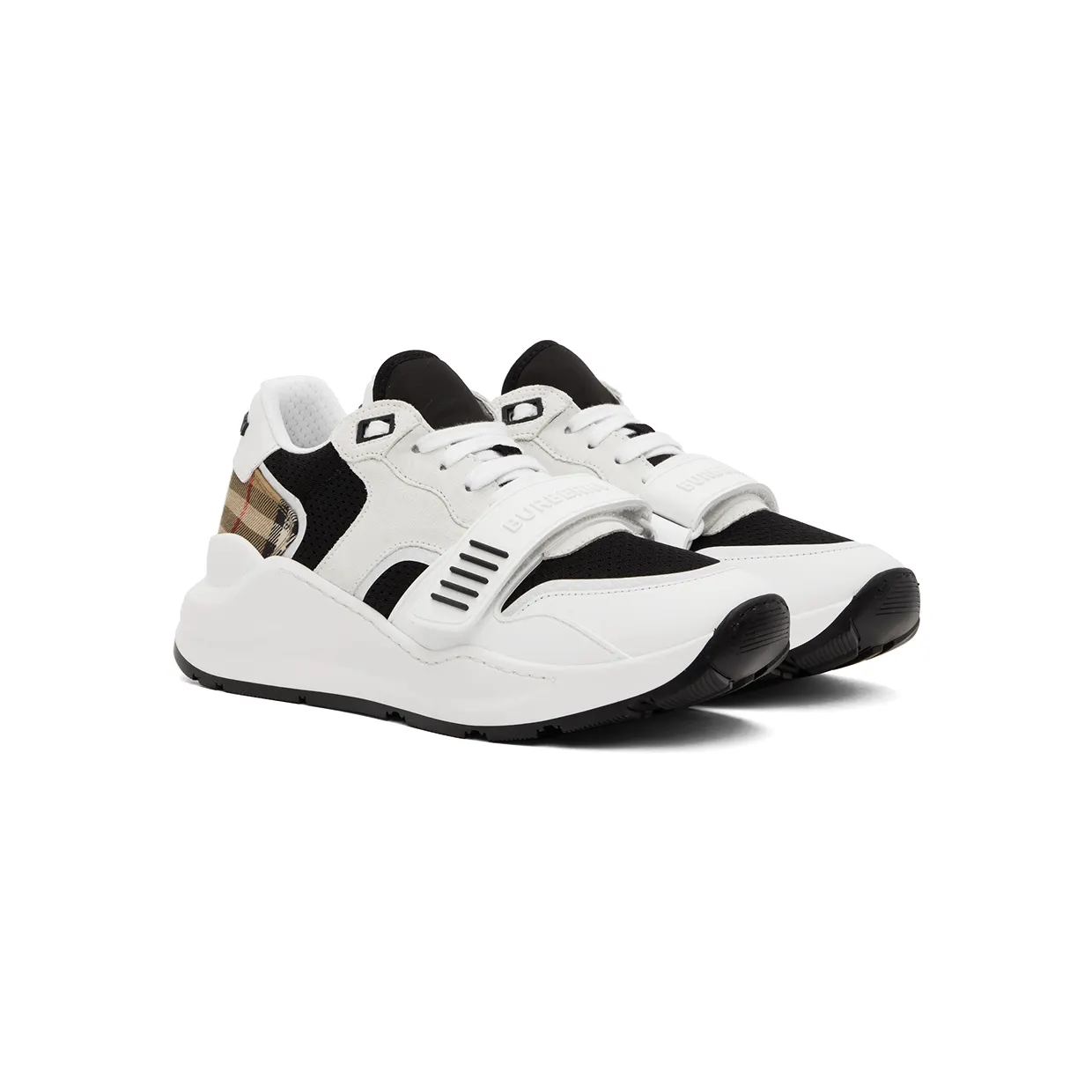 Burberry White Vintage Check Low-Top Sneakers (8051839) (4)