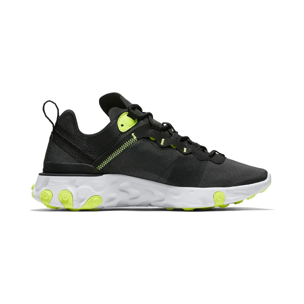 Nike React Element 55 Black Volt Cool Grey (W) Black/Wolf Grey-Volt-Cool Grey-White (BQ2728-001)