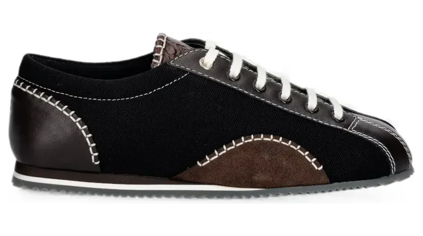 Wales Bonner Paris met contrasterende stiksels en leren vlakken “Black” (WBW46040A23072999)