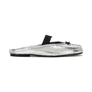 Maison Margiela Tabi Ballet Mule Textured Silver Black (S39WZ0112 P7456 H7730)