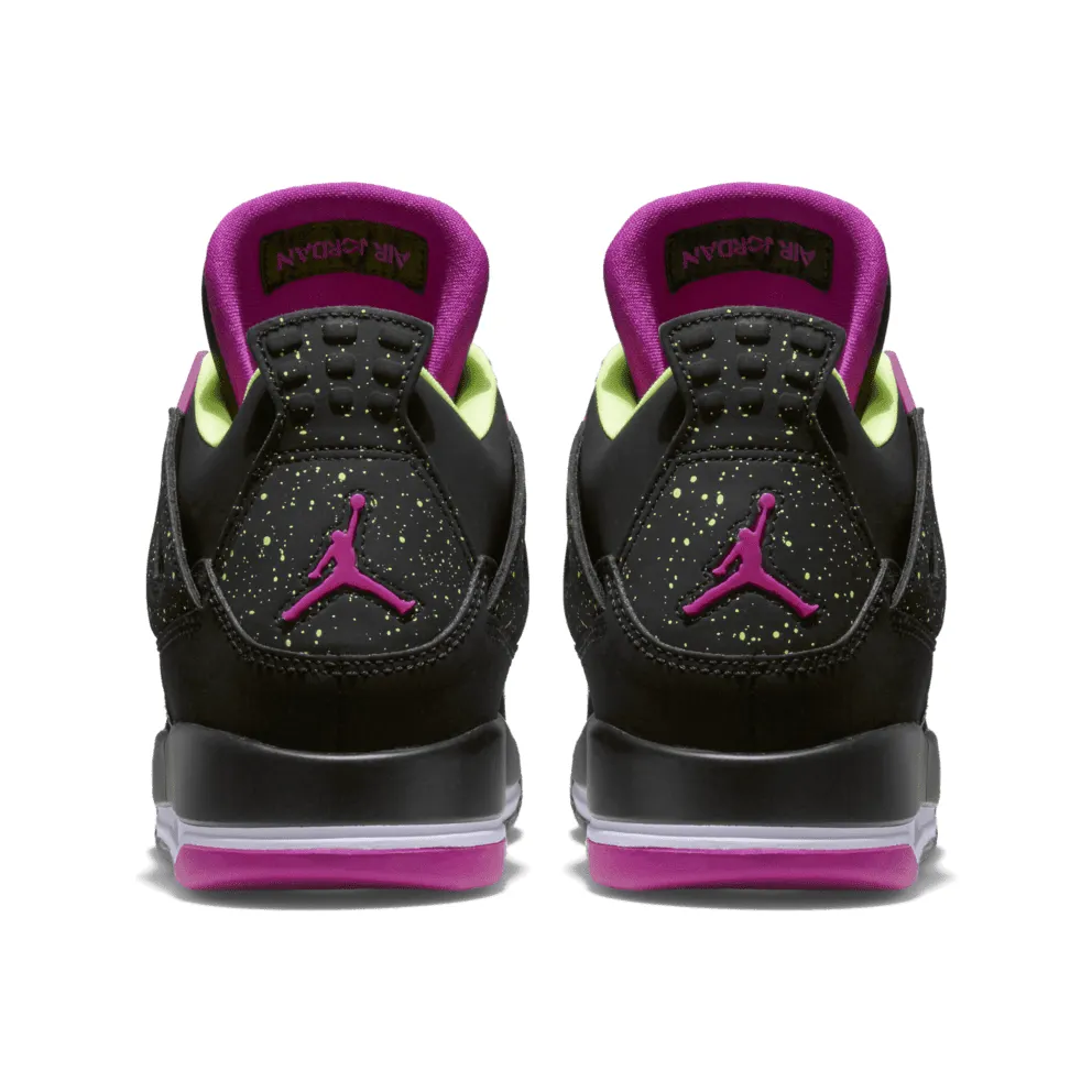 Jordan 4 Retro Fuschia (GS) Black/Fuschia Flash-Liquid Lm-White (705344-027)