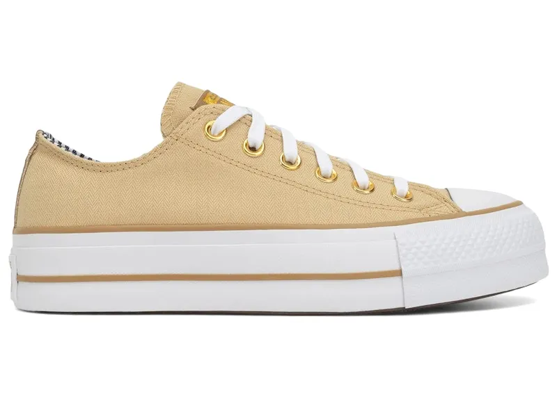 Converse Chuck Taylor All Star Lift Platform Ox Herringbone Stripe Utility Sunflower (A08109C)
