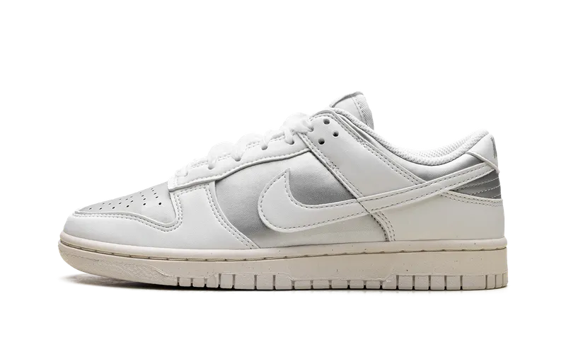 Nike Dunk Low Next Nature “Sheer Lace Pack – Metallic Platinum” (IB7311-001)