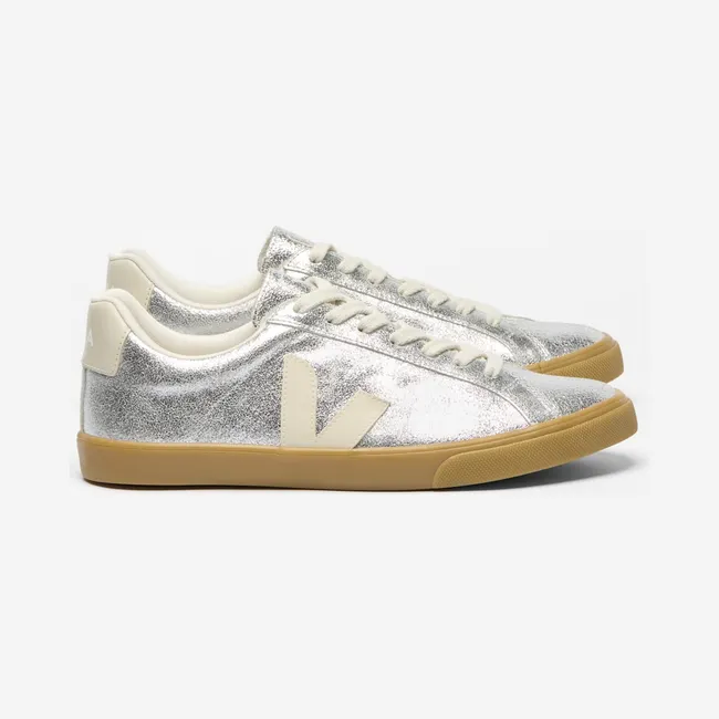 Veja Esplar Cracked Laminated Leather Sneakers White (EO0321465)