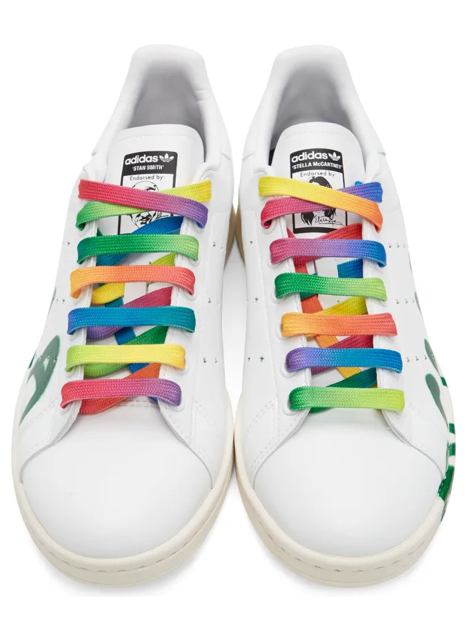 Stella McCartney White & Green Ed Curtis Edition Stan Smith Low Sneakers (800447N0270) (5)