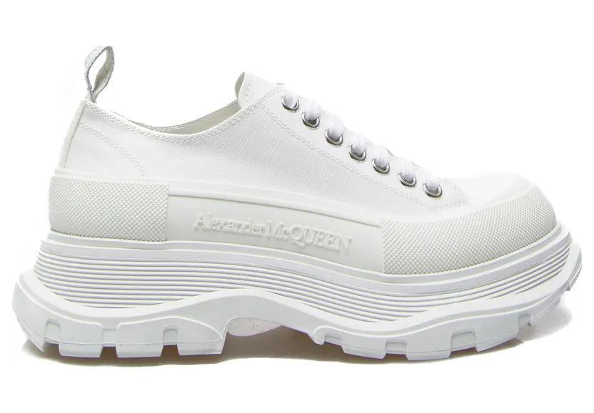 Alexander McQueen Tread Slick Low Lace Up White White (W) (611705W4MV29000)