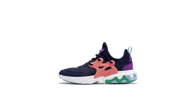 Nike React Presto Midnight Navy Magic Ember (GS) Midnight Navy/Magic Ember-Vivid Purple-Kinetic Green (BQ4002-402)