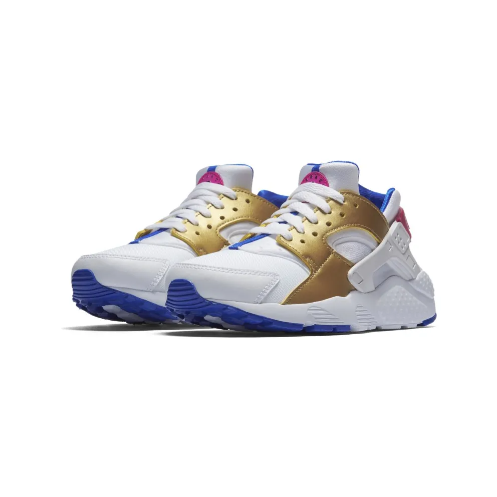 Nike Air Huarache Run Peanut Butter & Jelly (GS) White/Metallic Gold-Racer Blue (654280-109)