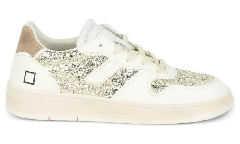 D.A.T.E. Court 2.0 Sneakers im Glitter-Look – Nude (W441C2GL)