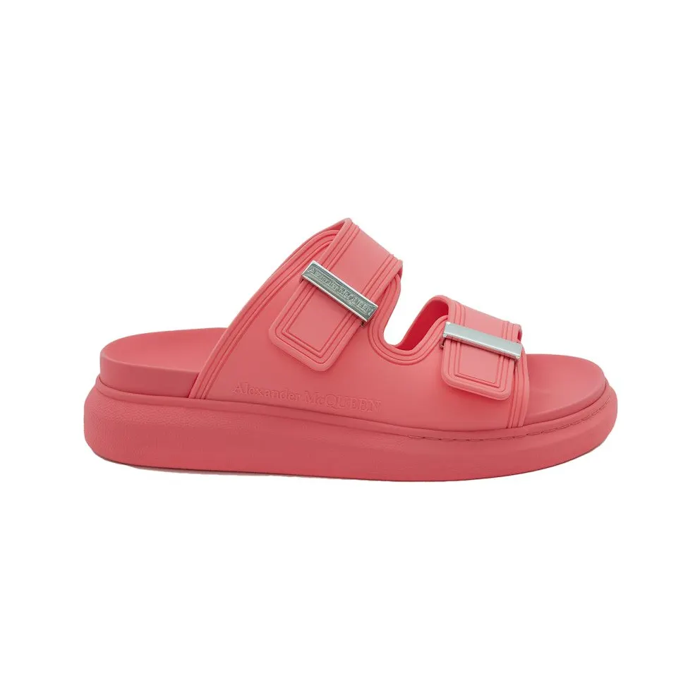 Alexander McQueen Hybrid Buckled Rubber Sandals Coral (658063W4Q516279)