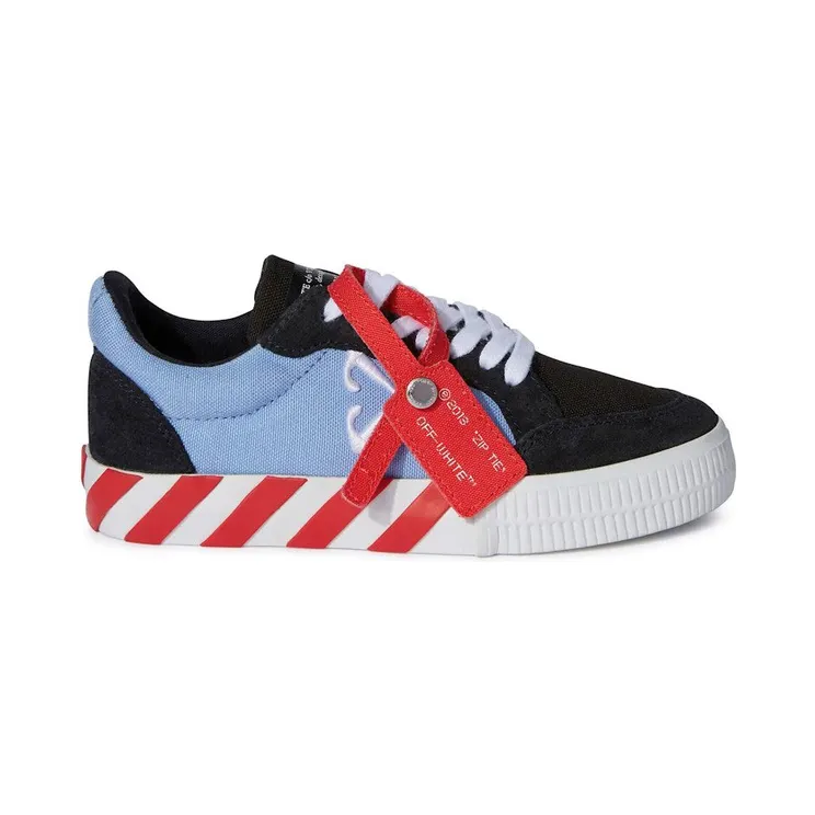 OFF-WHITE Vulc Low Black Light Blue (Kid’s) (OBIA003F24LEA0011040)