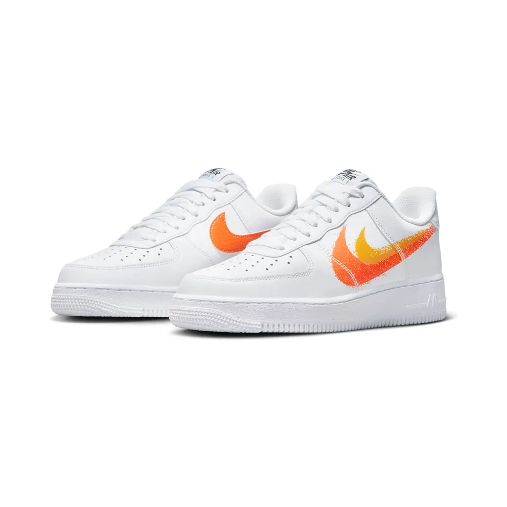 Nike Air Force 1 Low ’07 Spray Paint Swoosh White Safety Orange (FJ4228-100)