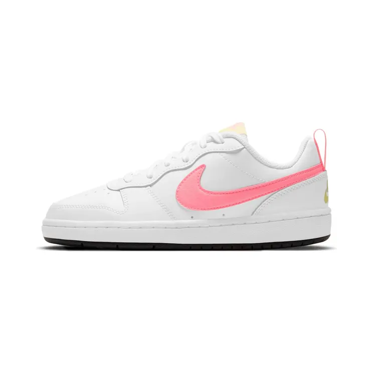 Nike Court Borough Low 2 “White / Light Citron / Black / Sunset Pulse” (BQ5448-108)