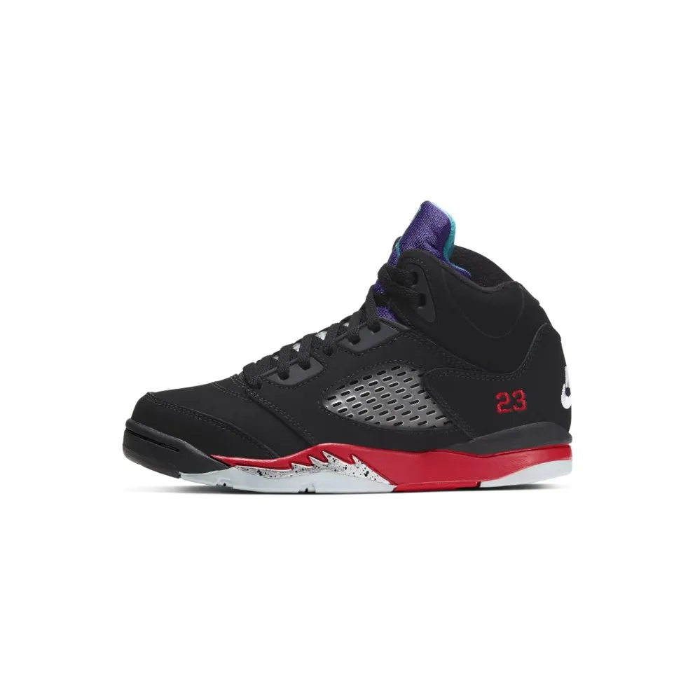 Jordan 5 Retro Top 3 (PS) Black/Fire Red-Grape Ice-New Emerald (CZ2990-001)