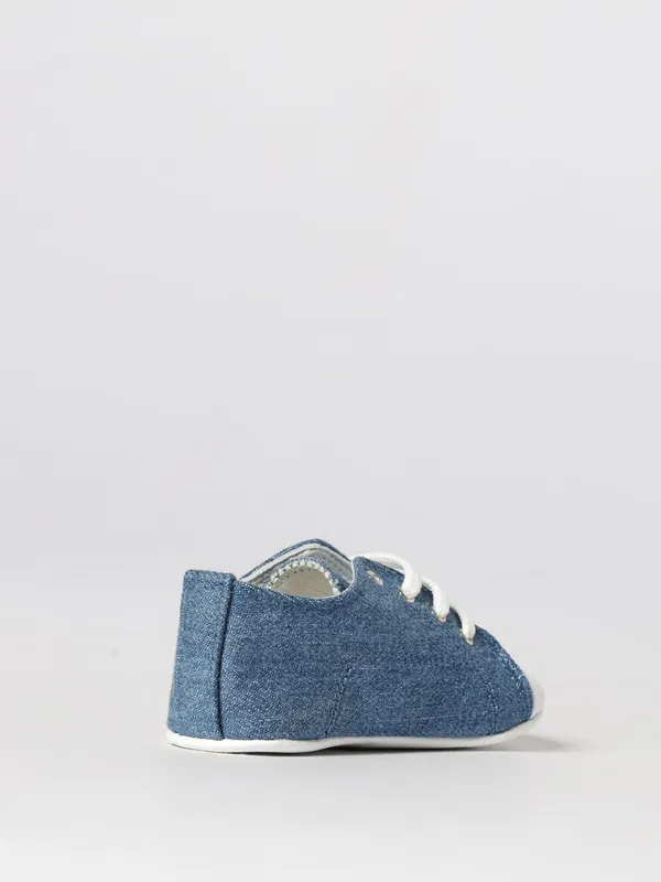 Moschino Cotton Denim and Leather Sneakers Blue (8289301) (2)