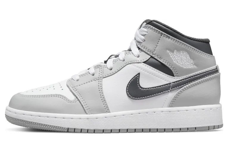 Air Jordan 1 Mid GS Smoke Grey Black (554725-078)