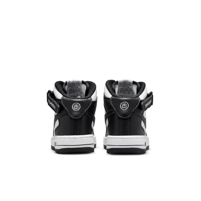 Nike x Stüssy Force 1 Mid Younger Kids’ Black (DN4158-002)