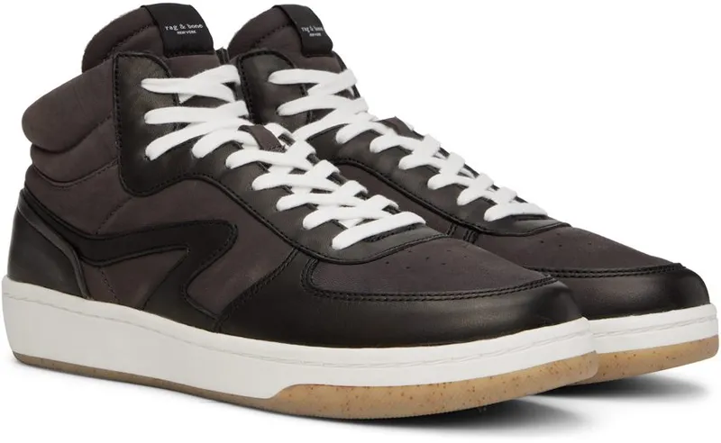rag & bone Black Retro Court Mid SOFTBLKNB (MGF22FF003AN3)