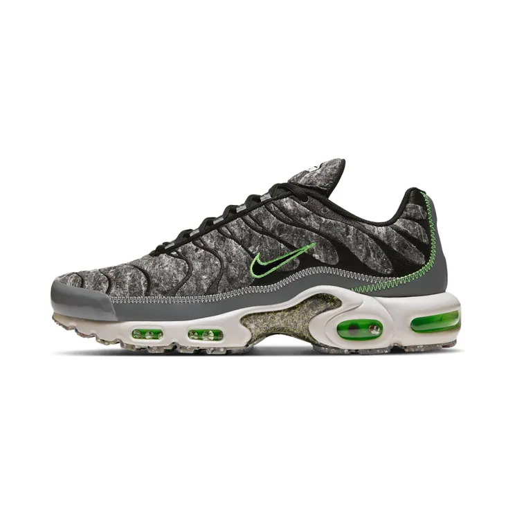 Nike Air Max Plus Essential Crater “Black / Smoke Grey / Light Bone / Electric Green” (DA9326-001)