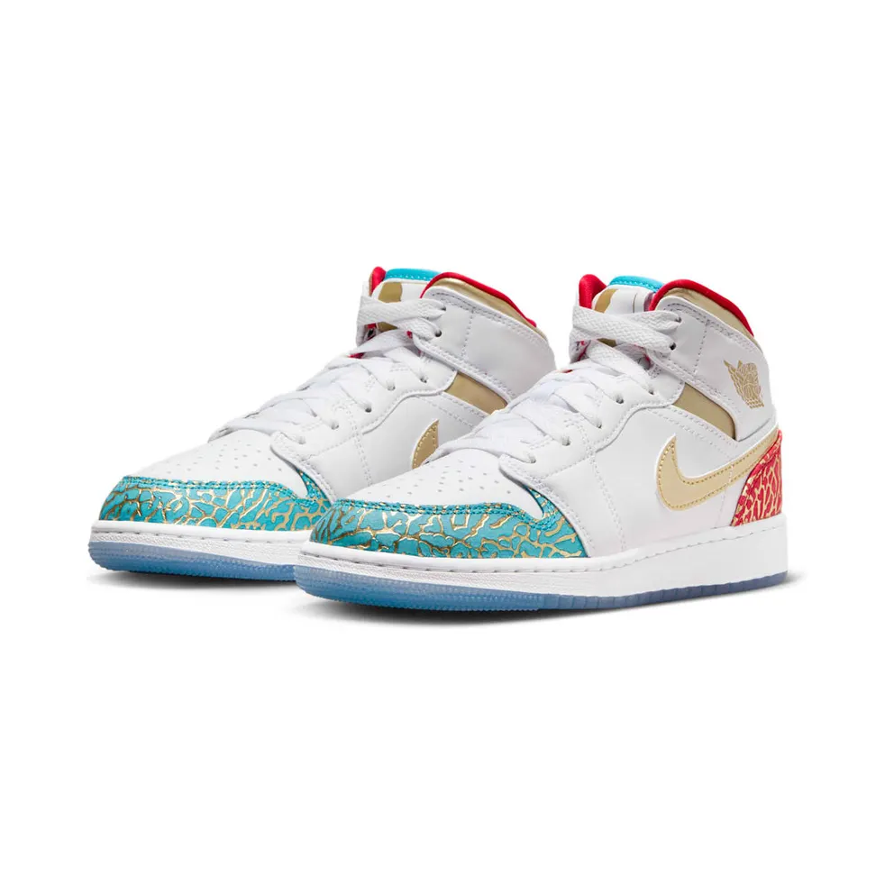 Jordan 1 Mid Sneaker School NC to Chicago (FB2212-100)