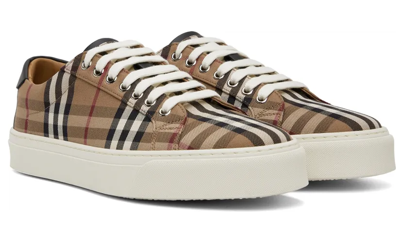 Burberry Beige Rangleton Check Sneakers (8056830) (4)