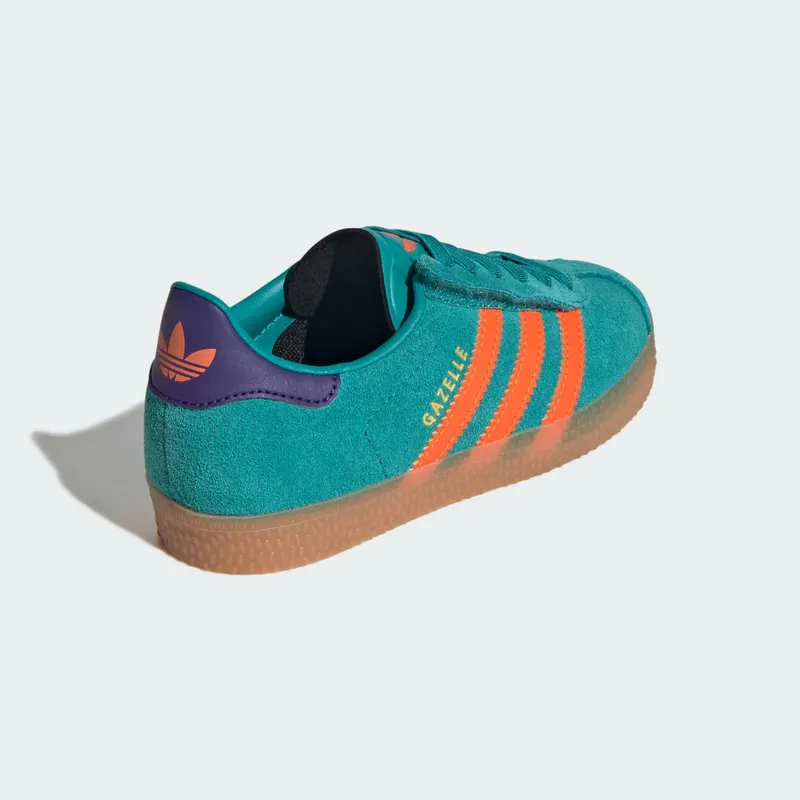 Adidas Gazelle Comfort Closure with Elastische Veters Kids Pure Teal / Impact Orange / Collegiate Purple (JR7428)