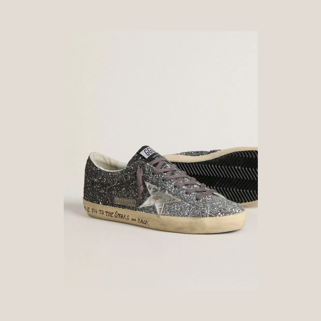 Golden Goose Super Star With Glitter Upper And Silver Metallic Leather Star (GWF00101.F007470.60246) (3)