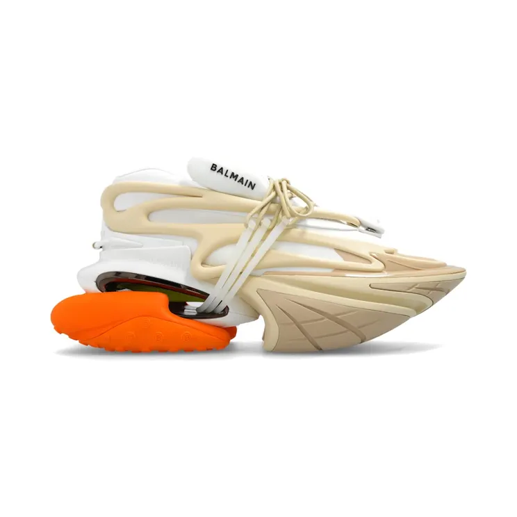 Balmain Unicorn Low-Top White Beige Orange (BM1VJ309 KNSJ GJL)
