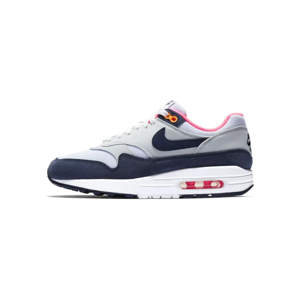 Nike Air Max 1 Pure Platinum Midnight Navy Racer Pink (W) White/Midnight Navy-Pure Platinum-Racer Pink-Laser Orange (319986-116)
