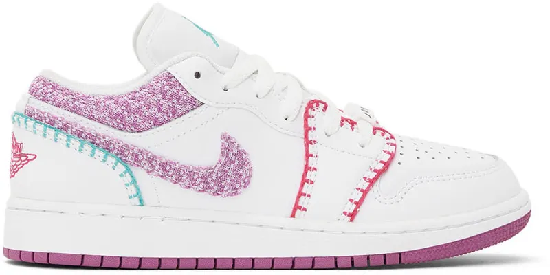 Air Jordan 1 Low GS Knitted White Multi (DM9037-100)