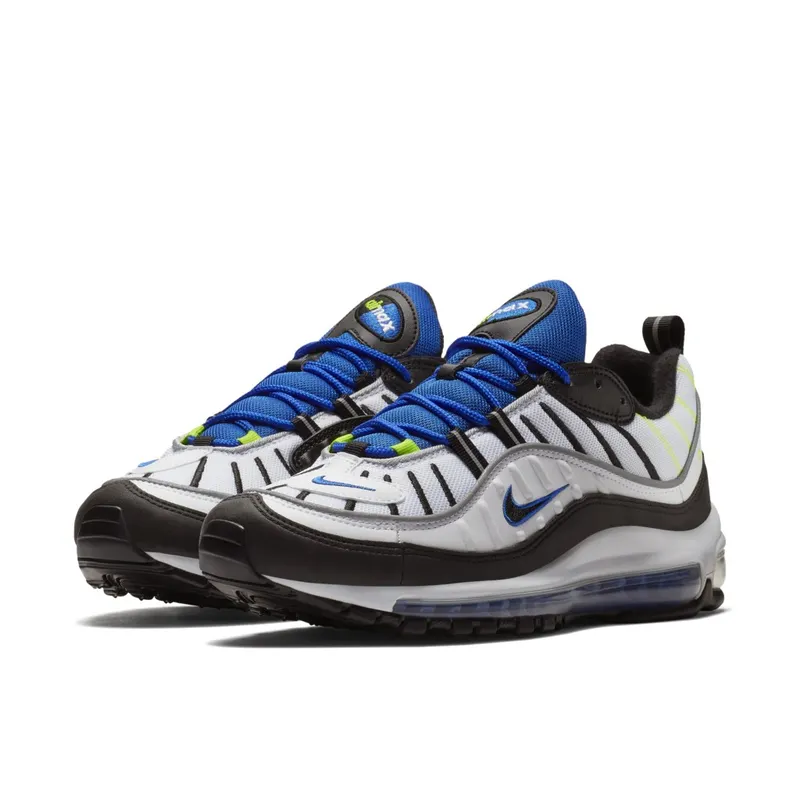 Nike Air Max 98 White Black Racer Blue White/Black-Racer Blue-Volt (640744-103)