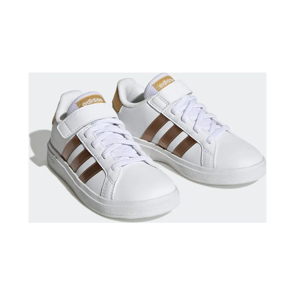 Adidas Grand Court Sustainable “Cloud White / Cloud White / Matte Gold” (GY2577)