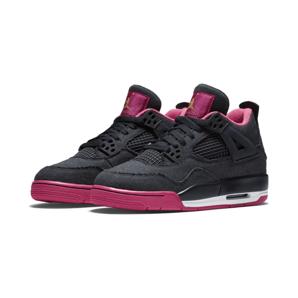 Jordan 4 Retro Denim (GS) Dark Obsidian/Vivid Pink-White-Metallic Gold (487724-408)