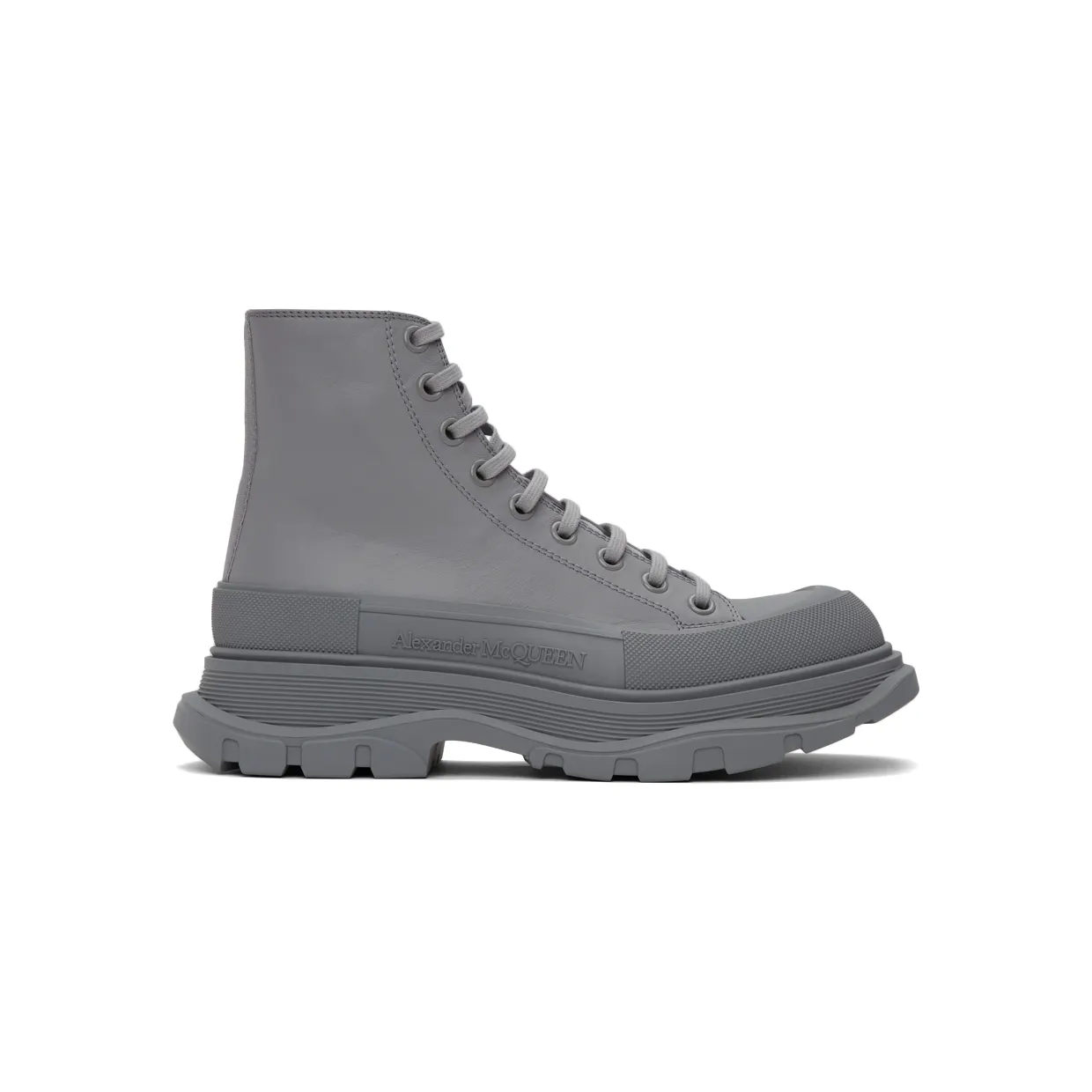 Alexander McQueen Grey Tread Slick High Sneakers (627206WIB81)