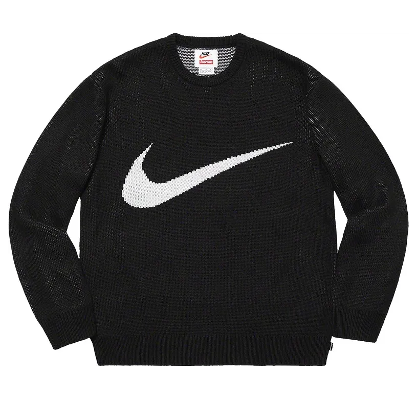 Supreme x Nike Swoosh Sweater Black (SS19) (BV7549-010)